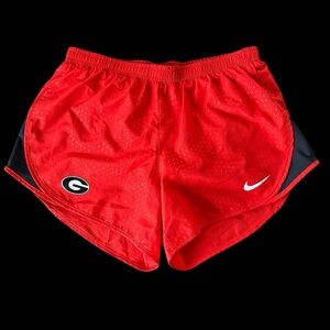 Nike Womens Small Red Georgia Bulldogs Tempo Shorts Lined University College